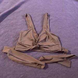 Tan Twist Front Crop Top